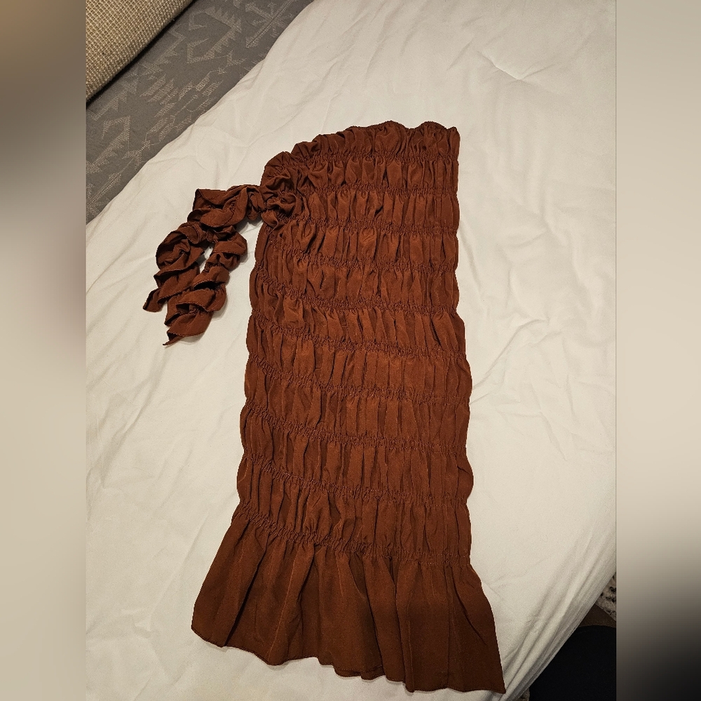 SHEIN Chestnut Gathered Coverup